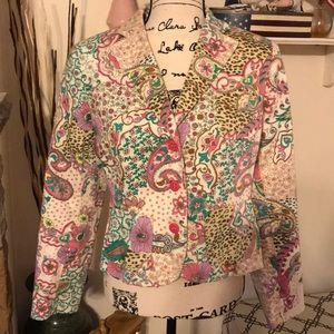 multicolored multiprint blazer sz 10P